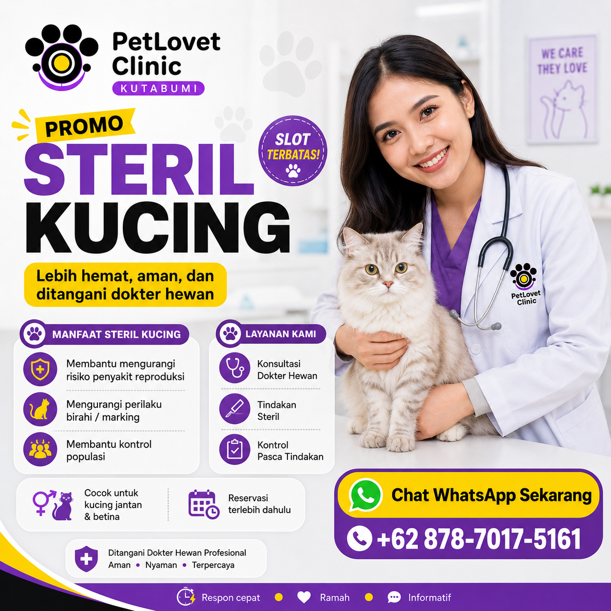 Promo steril kucing di Petlovet Clinic